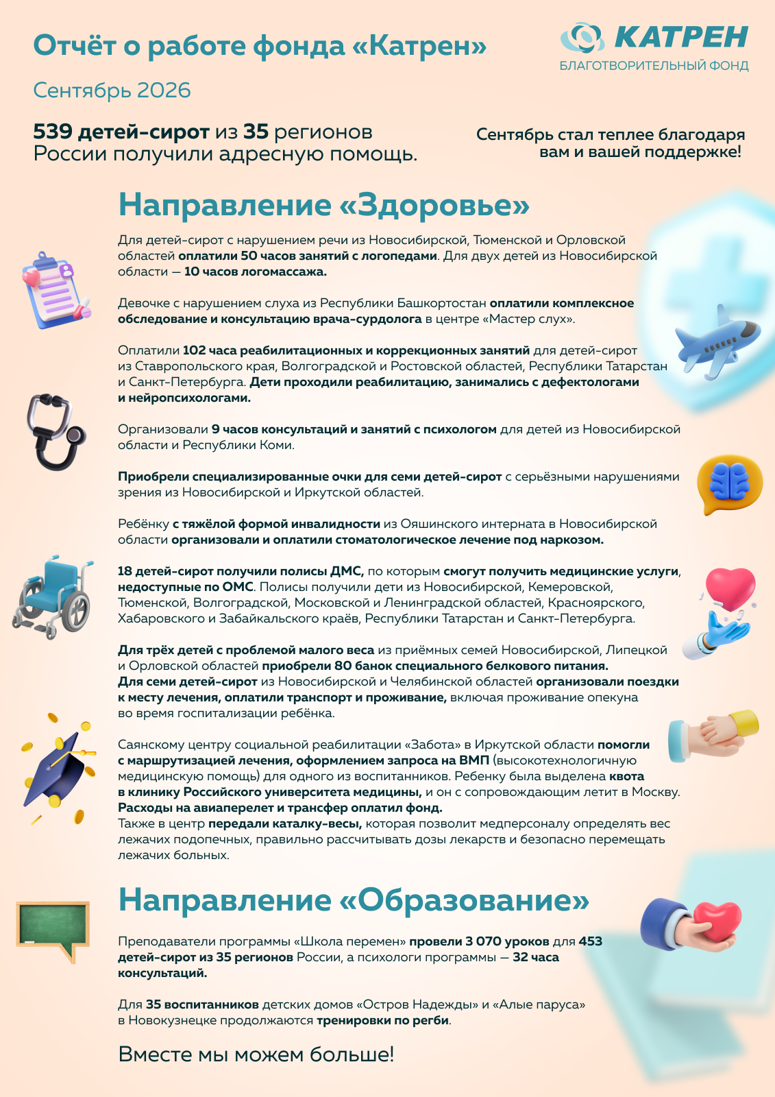 Отчет о работе за сентябрь